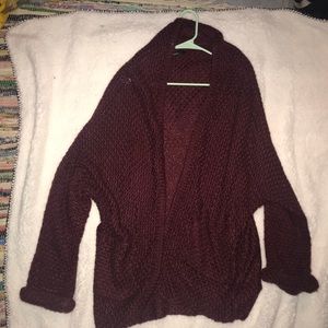 Chunky Zaful Cardigan Maroon